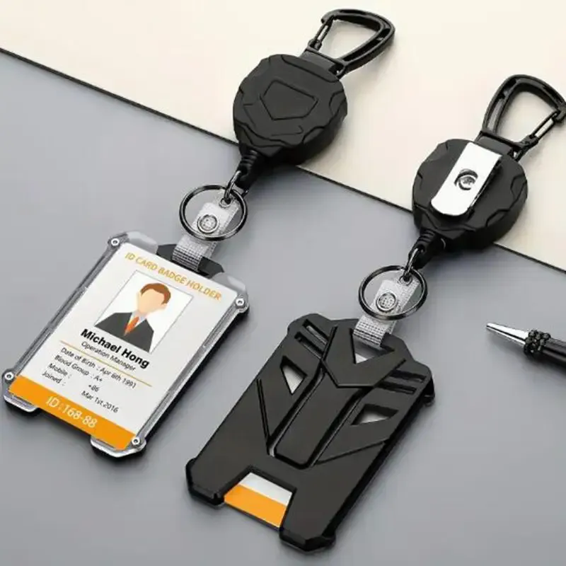 Einziehbare Abdeckung Duty Pull Reel Karabiner Schlüsselanhänger Starke Stahldrahtseil Schnalle Feder Schlüsselanhänger Outdoor Sportliches Schlüsselanhänger-Werkzeug