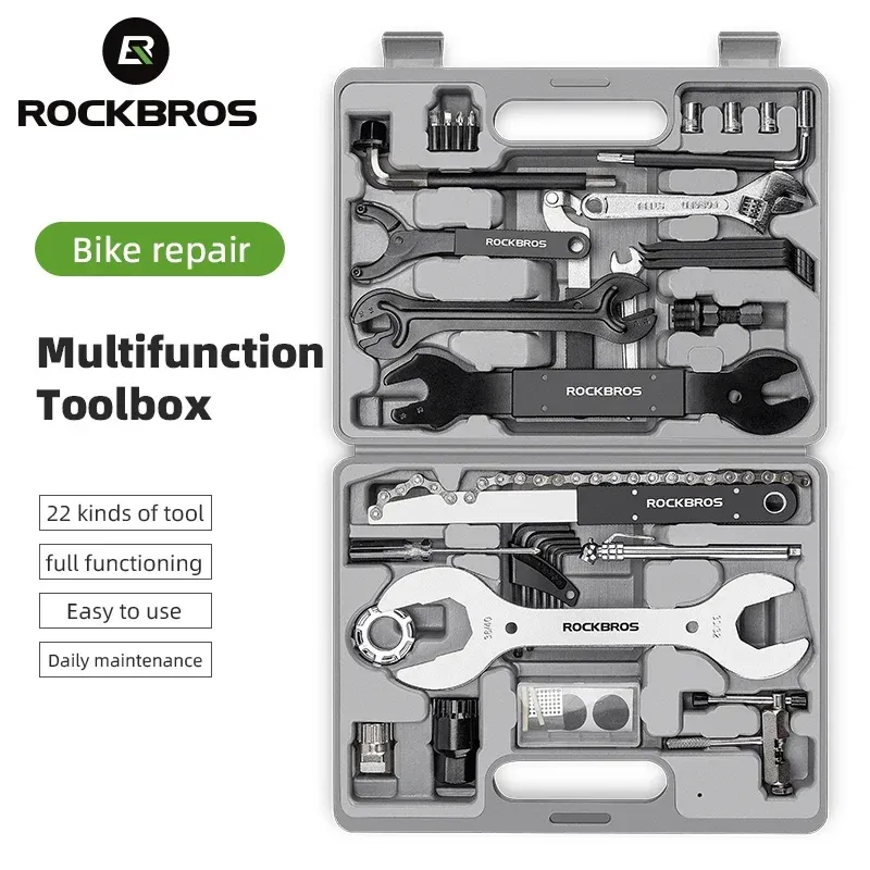 ROCKBROS Fahrrad-Reparatur-Werkzeug-Set, 44-in-1, professionelle Fahrrad-Multifunktions-Reparatur-Werkzeuge, Schlüssel-Set, Fahrrad-Werkzeuge