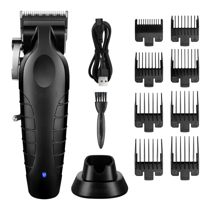 USB wiederaufladbarer kabelloser elektrischer Körper-Leistenhaarschneider Kemei Km-2296 2500 mAh Lithium-Batterie, verstellbarer Trimmer für Männer