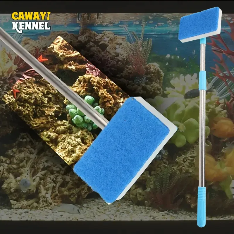 55–95 cm Teleskopgriff 180 °   Adjust Cleaner Scrubber Aquarium Aquarium Glasfenster Algen Doppelseitige Schwamm-Reinigungsbürste