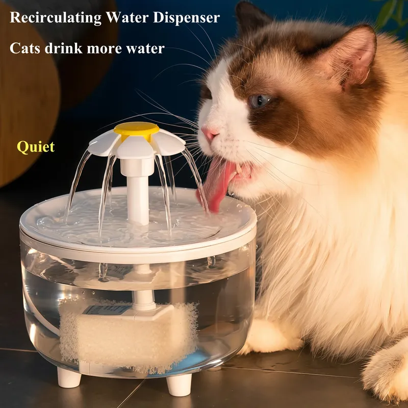 USB Elektrische Stumm 1,2 L Pet Wasser Brunnen Automatische Katze Trinken Schüssel Filter Pet Trinken Dispenser Trinker Für Katzen Wasser Filter