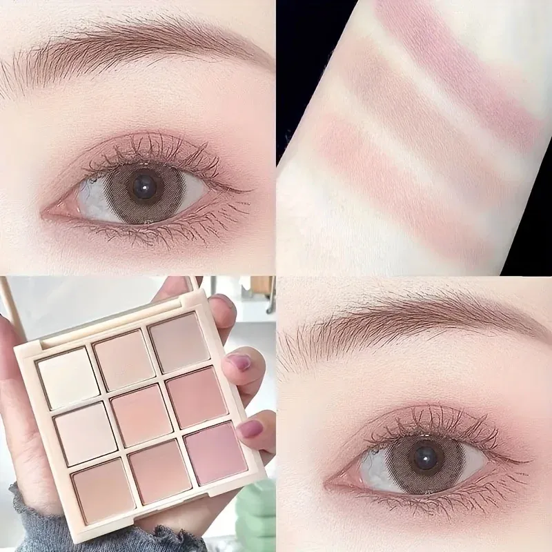 Multifunktionale Lidschatten-Palette, 9 Farben, verschiedene Farbtöne, langanhaltende, feuchtigkeitsspendende Lidschatten-Paletten für Frauen, Make-up-Set