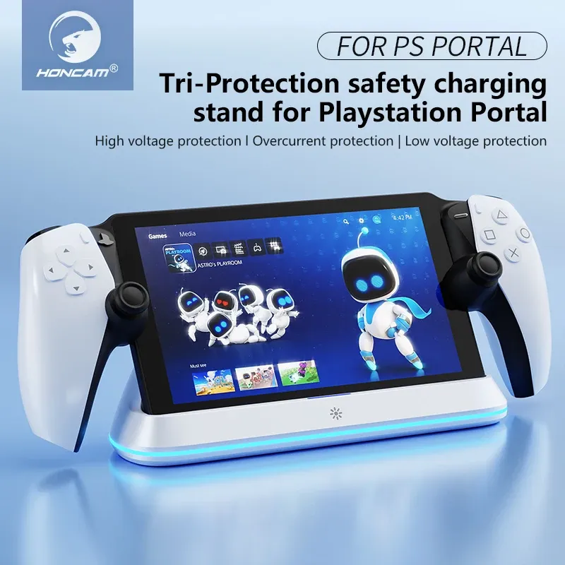HONCAM Ladestation für PlayStation Portal 7, RGB-Lichtmodi, Konsolen-Ladestation mit Tri-Protection, Sicherheitsladung - 18.61 EUR