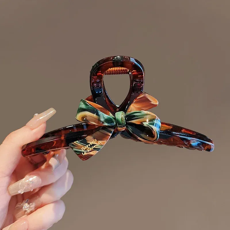 1/2 Stück Emaille Ölgemälde Bogen Hai Clip Temperament High-End Hinterkopf Scheibe Haar Haarspange Acryl Clip Clip