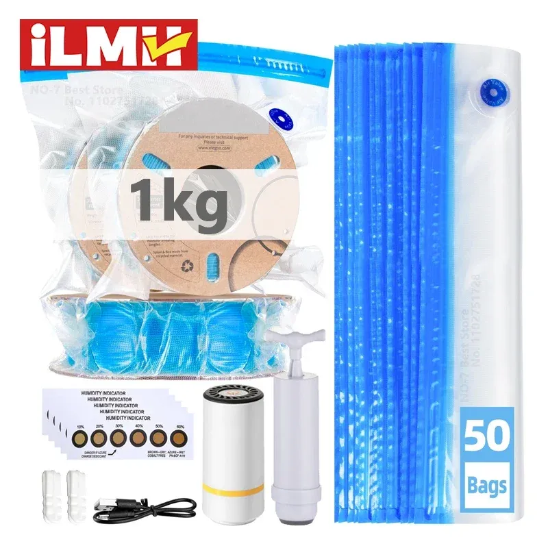 3D-Drucker-Filament-Vakuumbeutel mit wiederaufladbarer elektrischer USB-Luftpumpe, Vakuumabdichtung für die Aufbewahrung von PLA ABS PETG-Filamenten