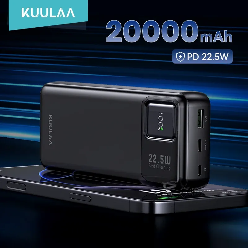KUULAA 20000 mAh Power Bank Tragbare Externe Batterie 22,5 W Schnelle Lade Tragbare Ladegerät Für iPhone xiaomi redmi poco Power