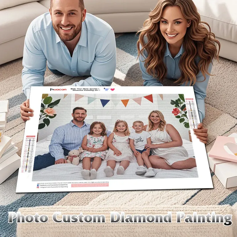 HUACAN Foto Benutzerdefinierte Diamant Malerei DIY Strass Bilder Voll Platz Runde Diamant Mosaik Stickerei Wand Dekor Einzigartiges Geschenk