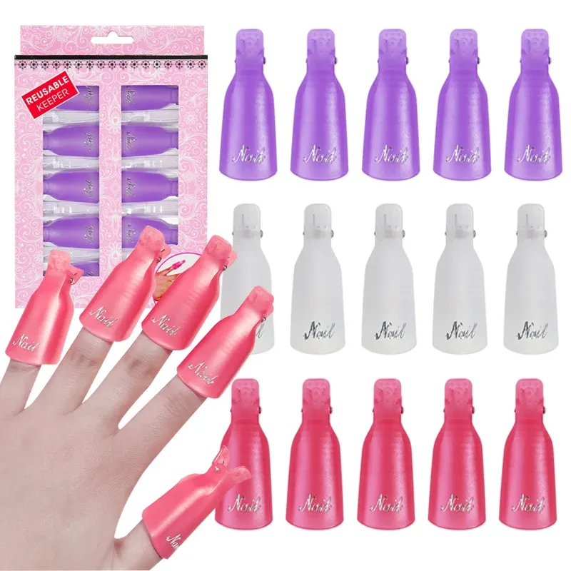 10 Teile/beutel UV Gel Nagellack Entferner Clips Acryl Nail art Soak Off Cap Clips DIY Nägel Reinigung Maniküre Finger Wrap werkzeuge