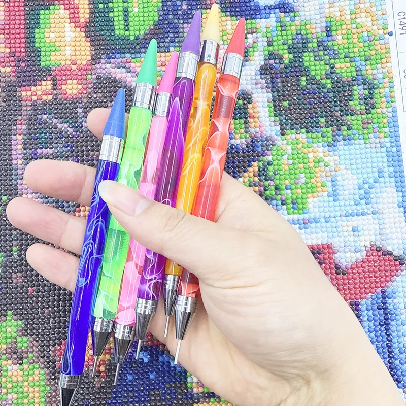 Diamantmalerei Dual-Ended Wachsstift, Strass Wachsspitze Farbverlaufsgriff für Kristallperlen Maniküre Kunst und DIY Dekoration Werkzeug