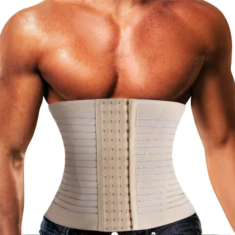 Männer Taille Unterstützung Taille Trainer Korsett Hüftgürtel Bodybuilding Bauch Abnehmen Gürtel Modellierung Riemen Bauch-steuer Atmungsaktive Gürtel