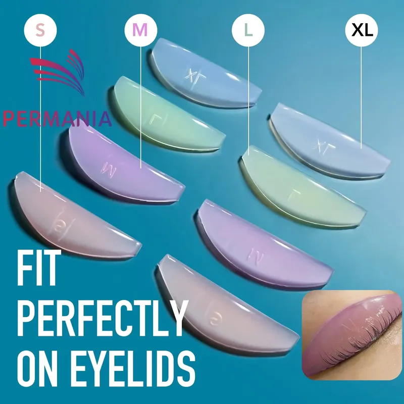 PERMANIA NEUE Silikon Wimpern Dauerwelle Pad Heben Wimpern Stangen Schild L Verzogene Wimpern Curler Zubehör Applikator Make-Up-Tool