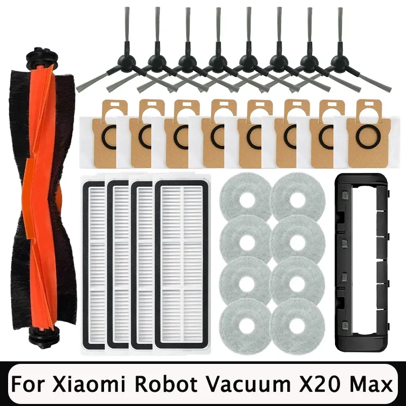 Für Xiaomi Roboter Vakuum X20 Max / D109GL Teile Zubehör Hauptbürste Seitenbürste Hepa-Filter Mopp Tuch Staubbeutel Ersatz