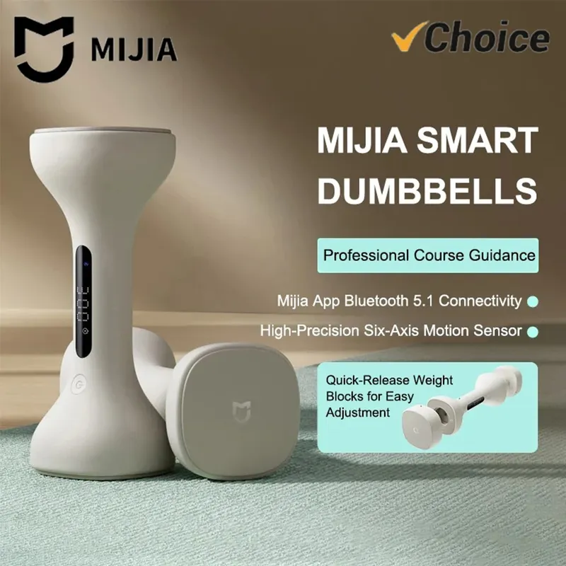 Neue MIJIA Smart Hanteln für Männer und Frauen Heimfitness Muskelformung Arm Leichtgewicht LED-Anzeige Kompatibel mit Mi Home APP