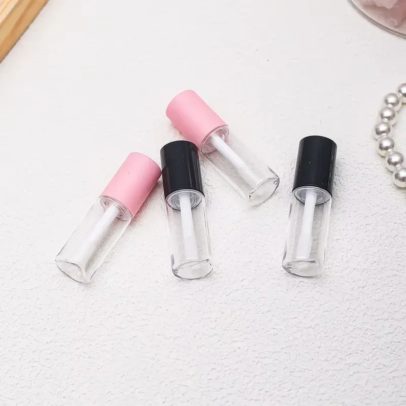 20/10 stücke 3ML Leere Lip Gloss Rohr DIY Kunststoff Elegante Flüssigkeit Lippenstift Behälter Runde Lipgloss Kosmetische Probe Nachfüllbare flasche