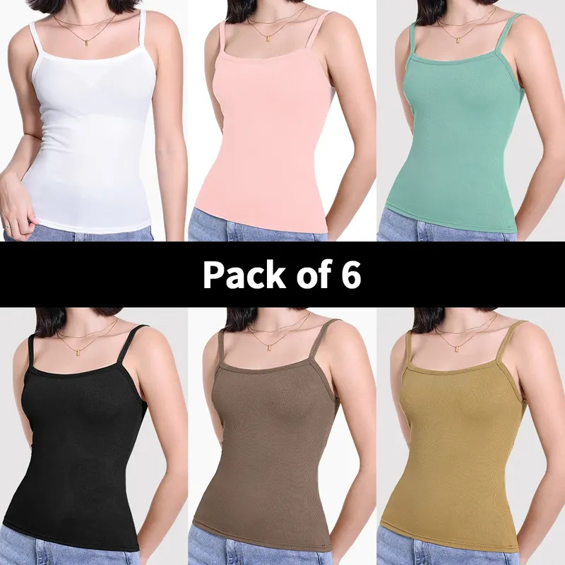 3/6 Pcs Damen Sommer Koreanische Version Von Hosenträger Weste Mit Einfarbig Foundation Joker Sexy Hosenträger Top Schlank Und Dünne Teen