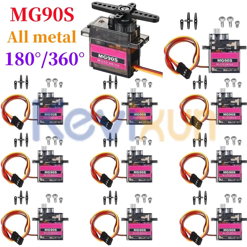 MG90S Servo 2/5/10 Stück Ganzmetallgetriebe 9g SG90 Verbesserte Version für Hubschrauber Flugzeug Boot Auto Trex 450 RC Roboter 180 360 Grad