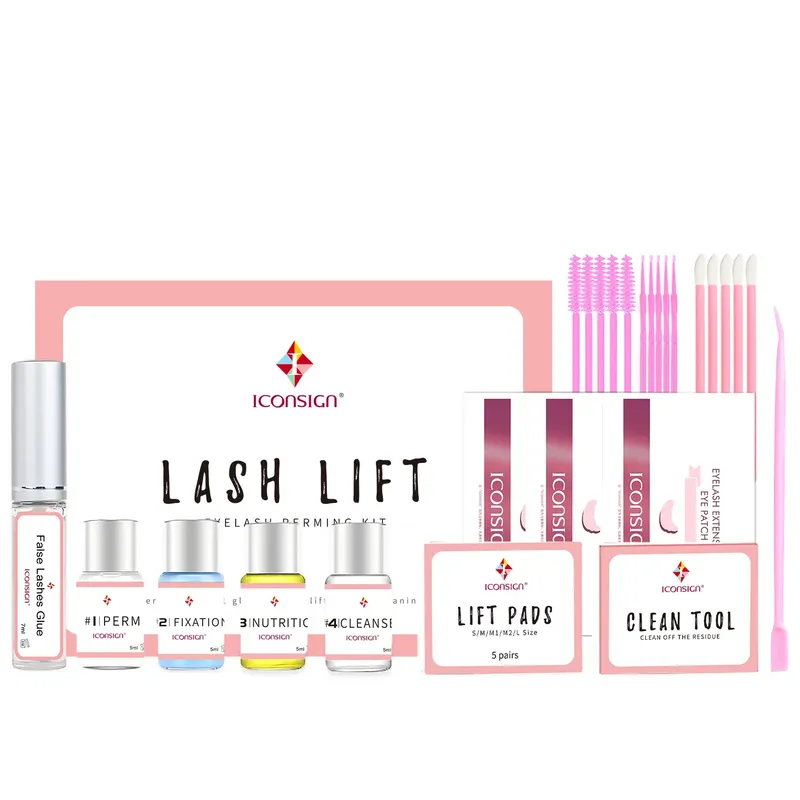 ICONSIGN Wimpernlift-Set, Wimperndauerwelle-Set, Wimpernlift- und Tönungsset, professionelles Wimpernfärben-Wimpernverlängerungsset für Augenbrauen, semi-permanent