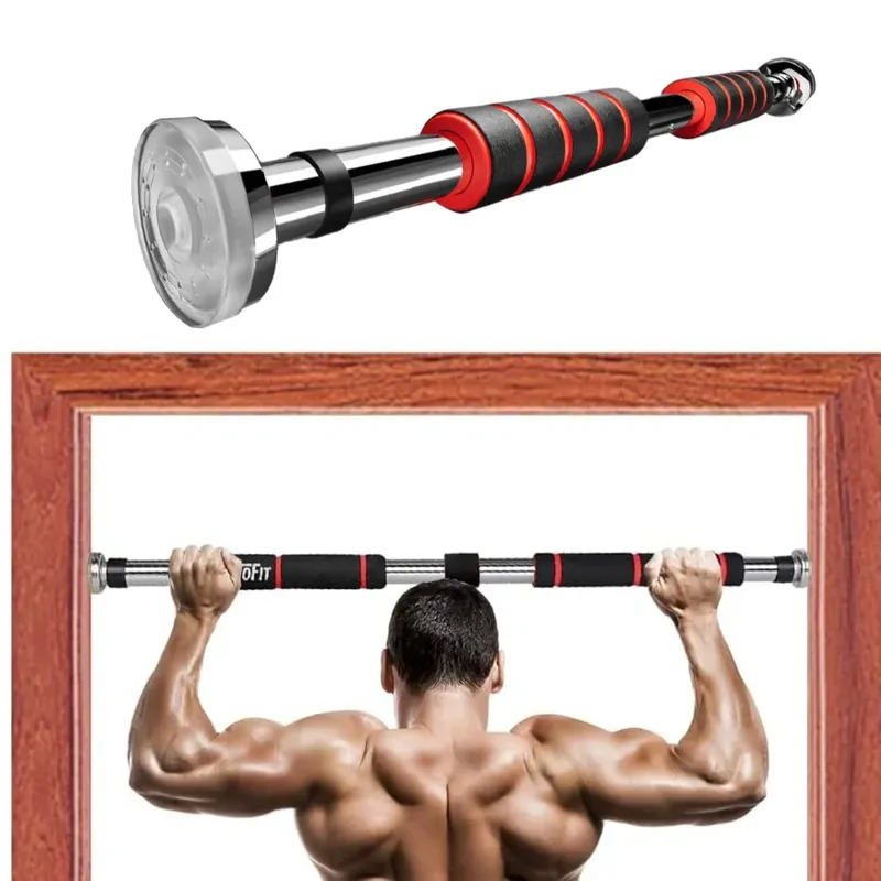 Teleskop-Tür-Zugstange, rutschfest, für Chin-Up-Fitnessgeräte, verstellbar, für Zuhause, Fitnessstudio, Krafttraining, strapazierfähig, für Männer und Frauen