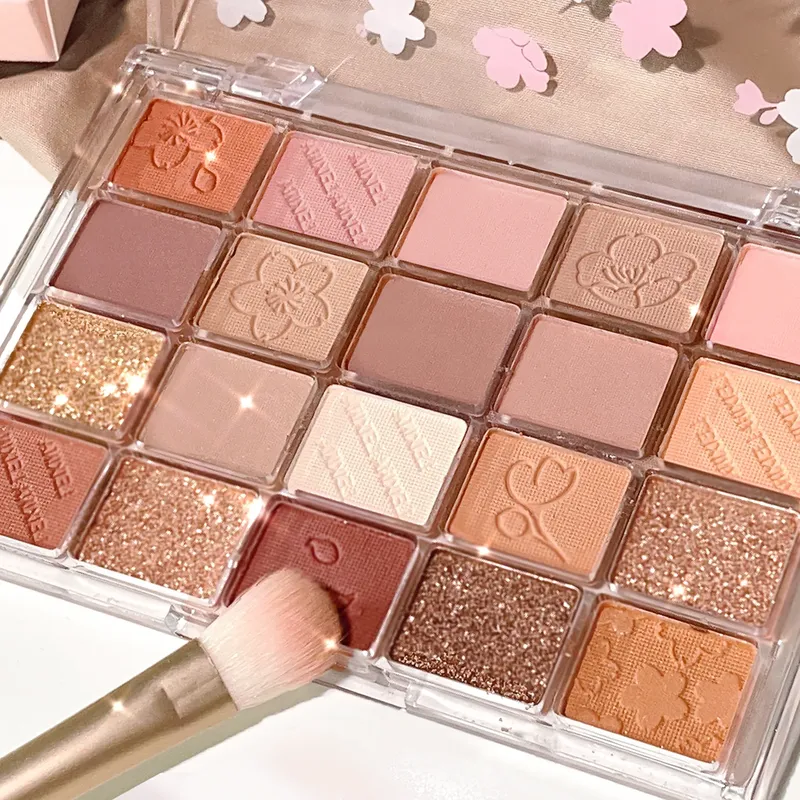 20-Farben-Lidschattenpalette – schimmernd und matt, hochpigmentiert, mischbar und langlebig