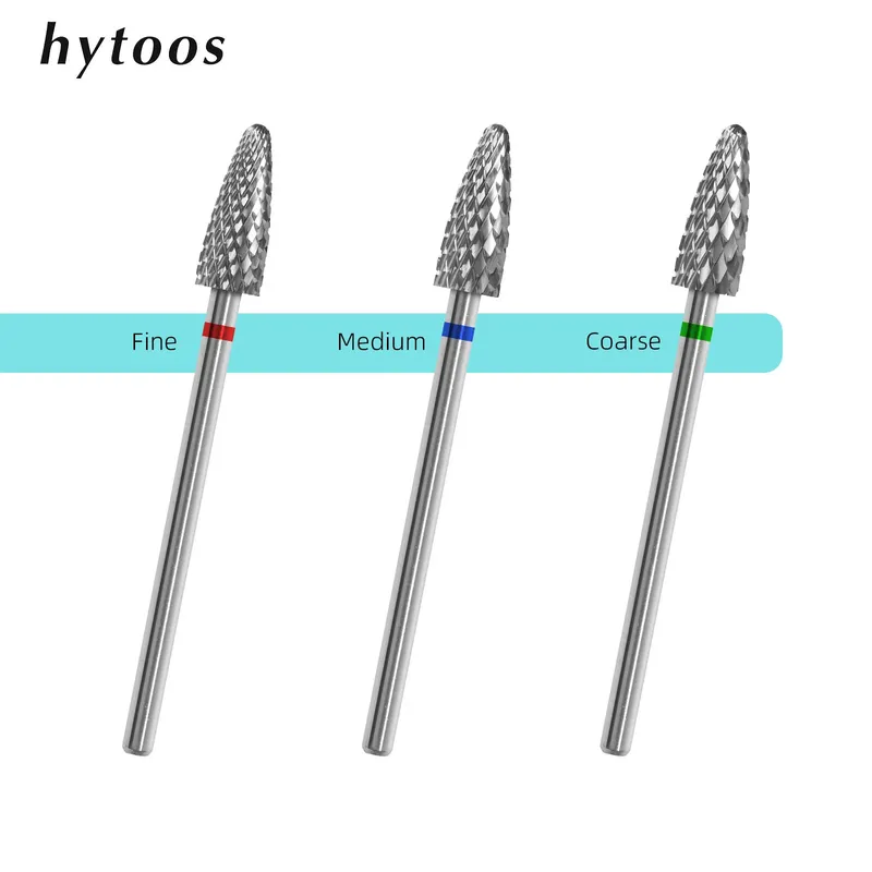 HYTOOS 5 mm Flammen-Nagelbohrer, professioneller Hartmetall-Bit zum Entfernen von Gel-Nagellack, langlebige Maniküre-Werkzeuge für Nageltechnik und Heimwerker