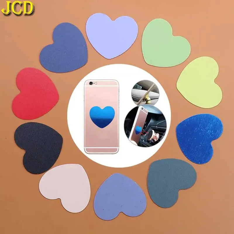 2 stücke Nette Herz Magnetische Metall Platte Für Auto Handy Halter Universal Eisen Blatt Disk Aufkleber Montieren Magnet Stehen für IPhone