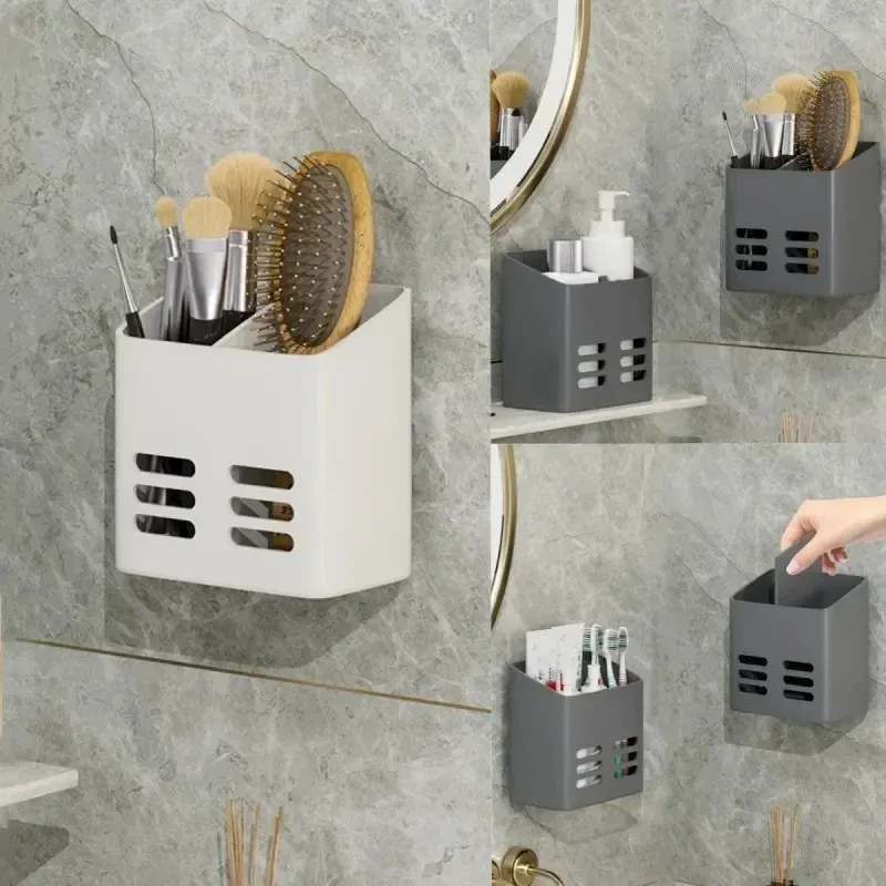 Bad Regal Make-Up Lagerung Organizer Kein Bohren Toilettenartikel Regale Wand Halterung Kamm Hautpflege Produkt Rack Bad Zubehör