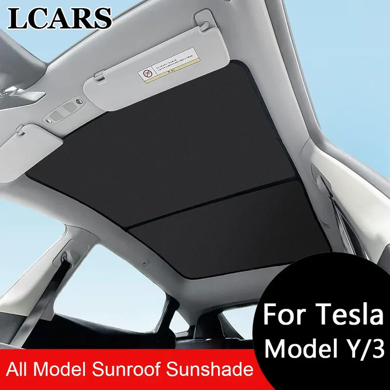 2PCS Für Tesla Modell 3/Y/3 Highland/Y Juniper Eis Tuch Schnalle Shades für Glas dach Vorne und Hinten Schiebedach Dachfenster Sonnenschirm