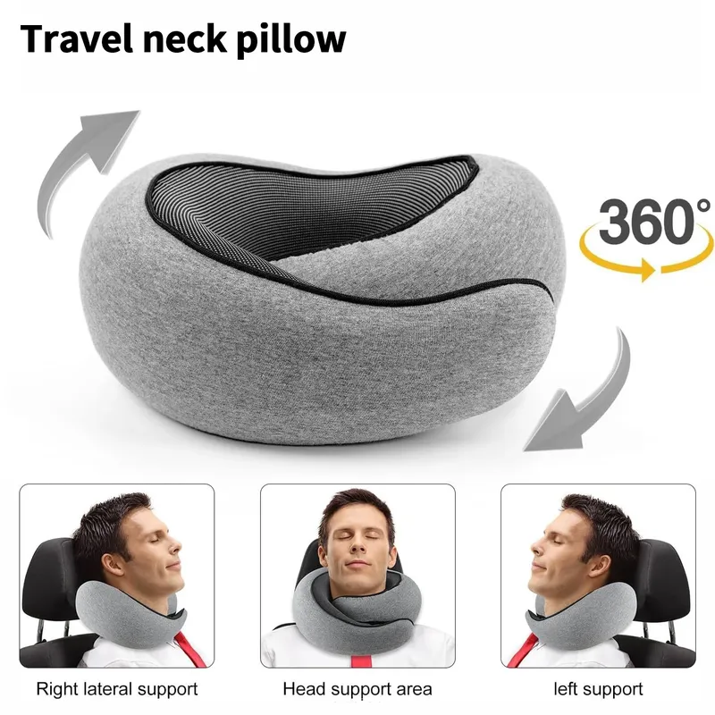 Tragbares, verstellbares Reise-Nackenkissen, U-förmiges Kissen aus Memory-Schaum, Schnecken-Stil, Reise-Nackenstütze, weiches Schlafkissen für die Mittagspause