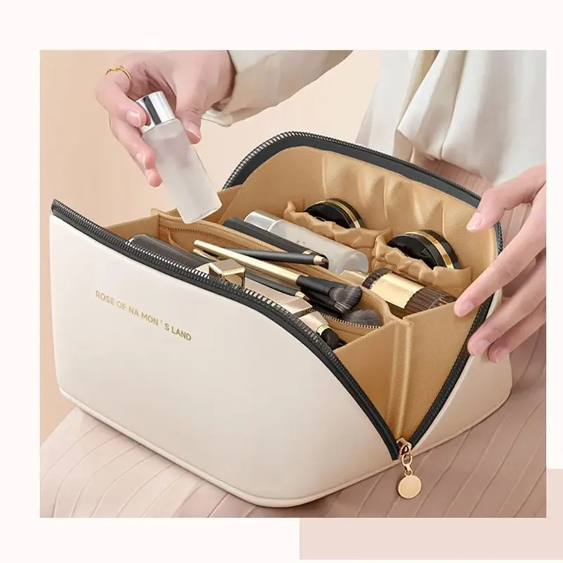 Pu Mode Frauen Kissen Kosmetik Tasche Große Kapazität Make-Up Reise Veranstalter Taschen Tragbare Tote Platz Waschen Lagerung Zipper Tasche