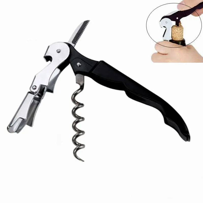 JJYY Weinöffner aus Edelstahl, professionelle Kellner, Korkenzieher, Bierflaschenöffner und Folienschneider, Geschenk für Weinliebhaber