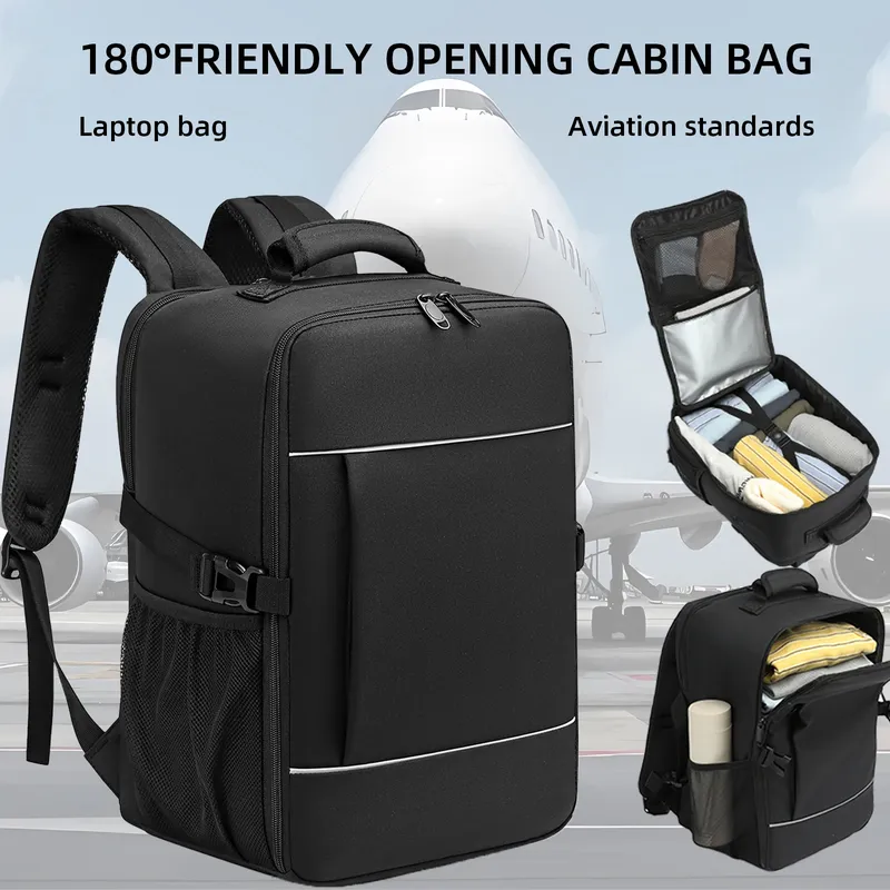 Reiserucksäcke 40x20x25 Ryanair-Kabinentasche Unisex Handgepäckkoffer. 15,6-Zoll-Laptop-Rucksack für die Schule, Nachtreflektierender Streifen