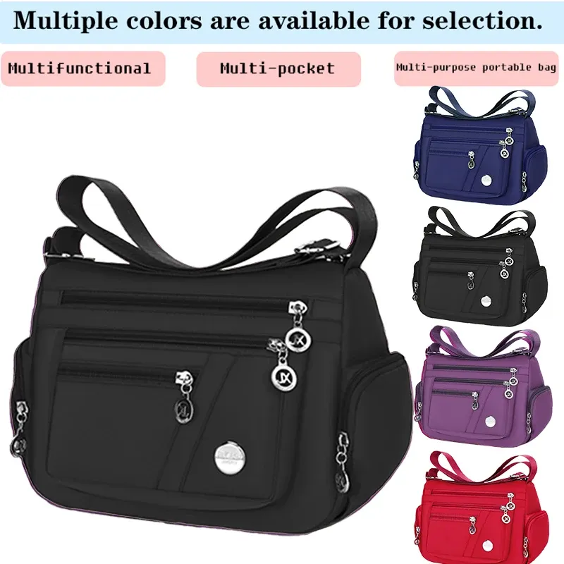 Neue Damenhandtasche aus neutralem Nylongewebe, Oxford-Stoff, Schultergurt, Umhängetasche, Reisetasche, Freizeittasche mit mehreren Fächern