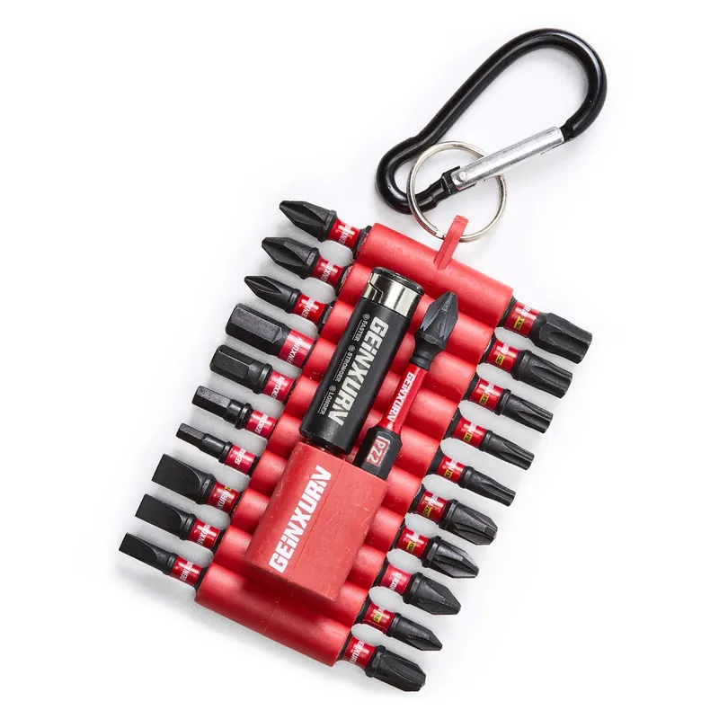 Geinxurn 22 Stück 1 Zoll/2 Zoll gemischte magnetische Multi-Cross-Treiber-Bits aus S2-Stahl, 21 Stück Treiber-Bits und 1 Stück Bithalter mit Organizer-Hülse