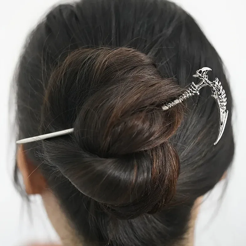 1 STÜCK Beliebt, nordischer Stil, Retro, Totenkopf, Sense, Haarnadel, für Frauen, Haarschmuck, Haarnadel, Schmuck, Haarspange