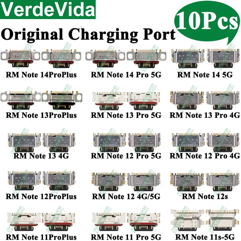 10Pcs Lade Port Stecker Für Xiaomi Redmi Hinweis 12 13 14 Pro Plus 4G 5G 11 12s 13Pro 12Pro 14Pro Micro Ladegerät Dock USB Stecker