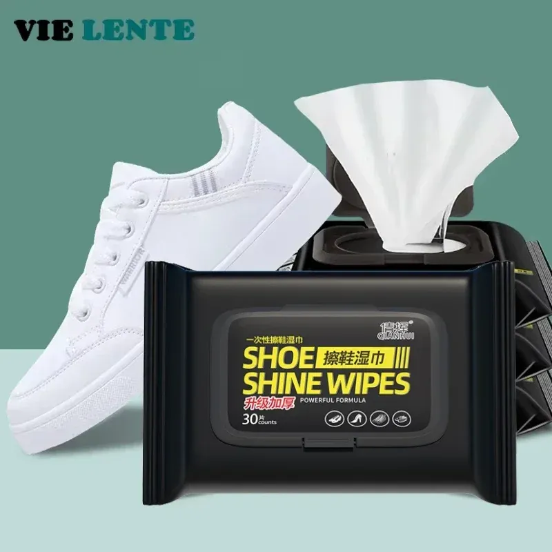 12-60Pcs Einweg Schuhe Sauber Tücher Tragbare Weiße Schuhe Reinigung Pflege Tücher Turnschuhe Reinigung Schnell Feuchttücher VIE LENTE - 3.8 EUR