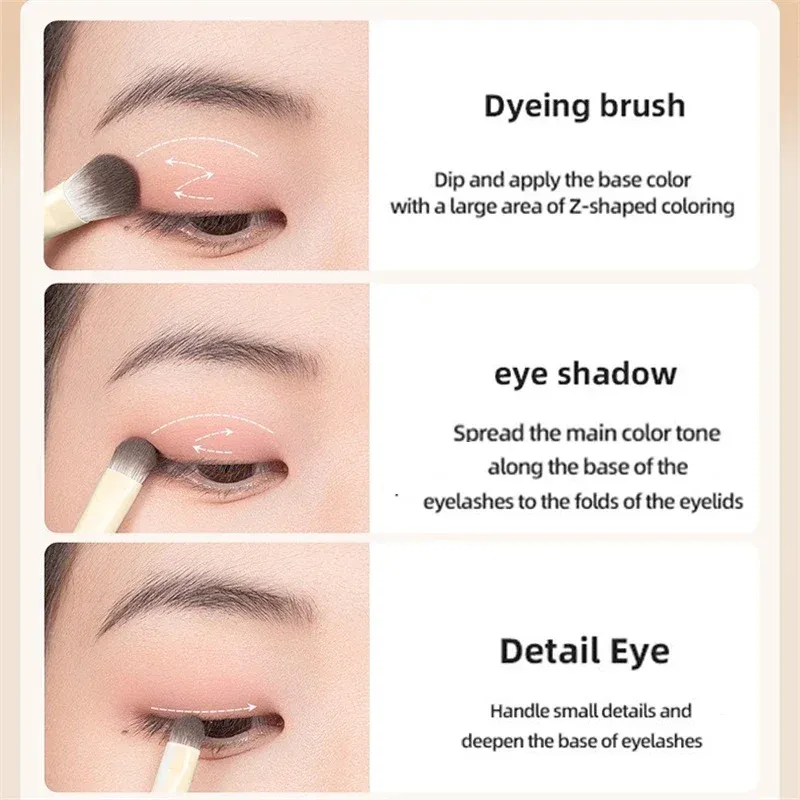 5/6/8/10 stücke Natürliche Augen Make-Up Pinsel Set Detail Lidschatten Pinsel Make-Up Pinsel Weiß Ultra Weichen lidschatten Eyeliner Make-Up-Tool