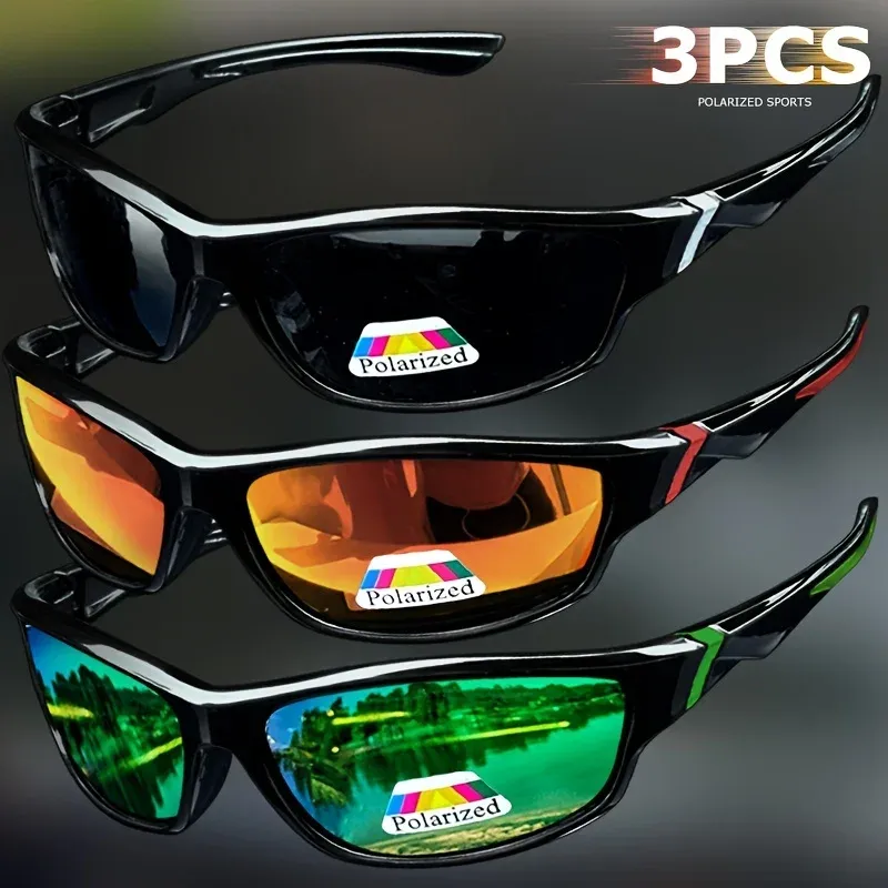 1/3PCS Vintage Sport Sonnenbrille Männer Frauen Angeln Laufen Radfahren Bergsteigen Sport Mann Sonnenbrille Anti-Glare UV400