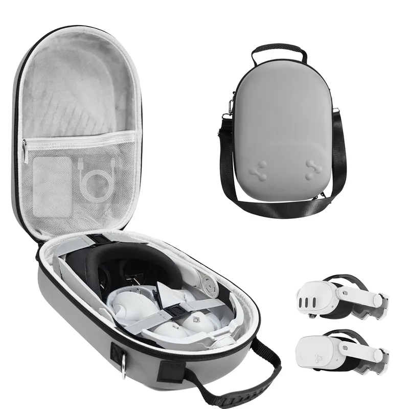 Harte Tragetasche, sturzsichere tragbare Aufbewahrungstasche, Reise-Tragetasche für Meta Quest 3/3S VR Headset Controller Zubehör