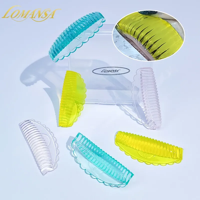 Lomansa 4 Paar Silikon-Wimperndauerwelle, Laminierungspad, wiederverwendbare Wimpern-Hebestangen-Set, 3D-Wimpernverlängerung, Lockenwickler, Applikator-Werkzeug