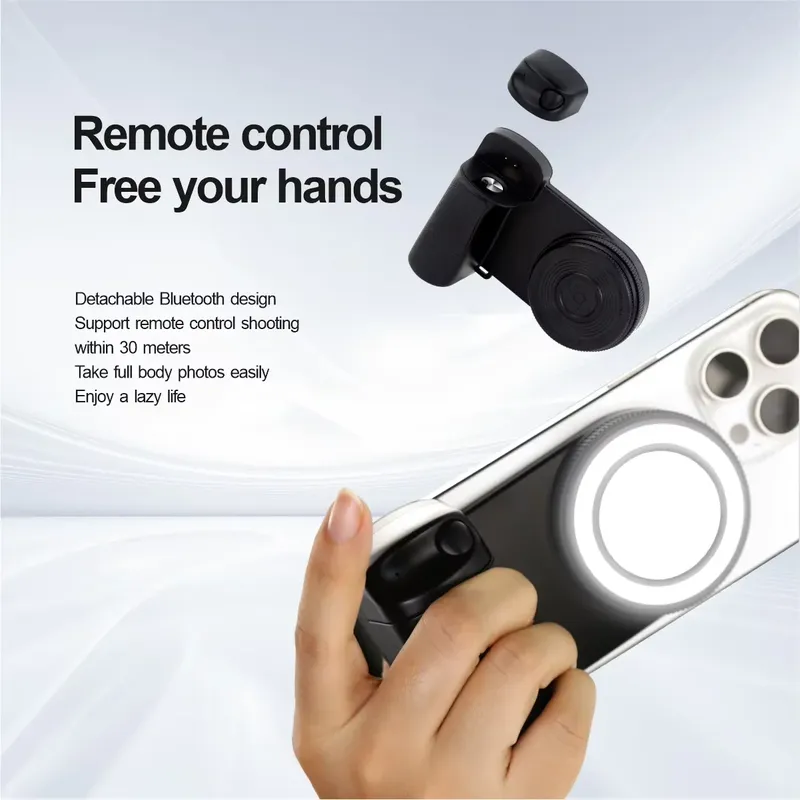 2025 MagSafe Smartphone Kamera Shutter Grip Bluetooth Selfie Griff Kamera Foto Stabilisator mit Fülllicht für iPhone Android