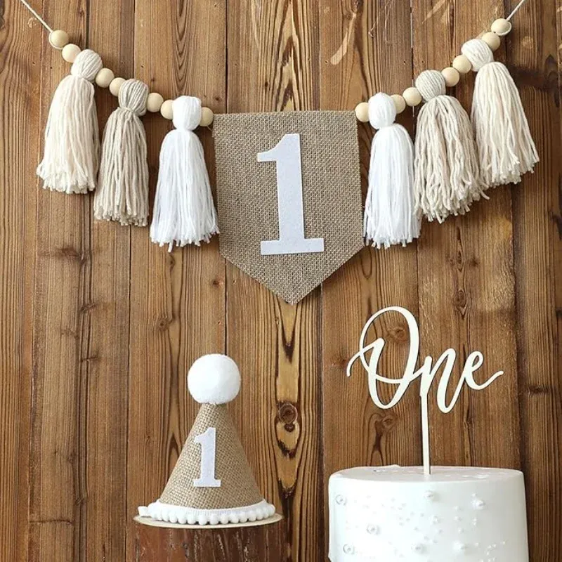 1. Geburtstag Hochstuhl Banner Boho Wanddekoration Partydekoration für Mädchen Babyparty Erster Geburtstagsgeschenk