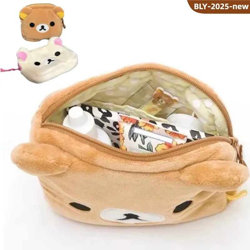 Neue Rilakkuma Nette Make-Up Organizer Lagerung Tasche Cartoon Bär Plüsch Multi Fall Kawaii Kosmetik Taschen Eitelkeit Schönheit Fall