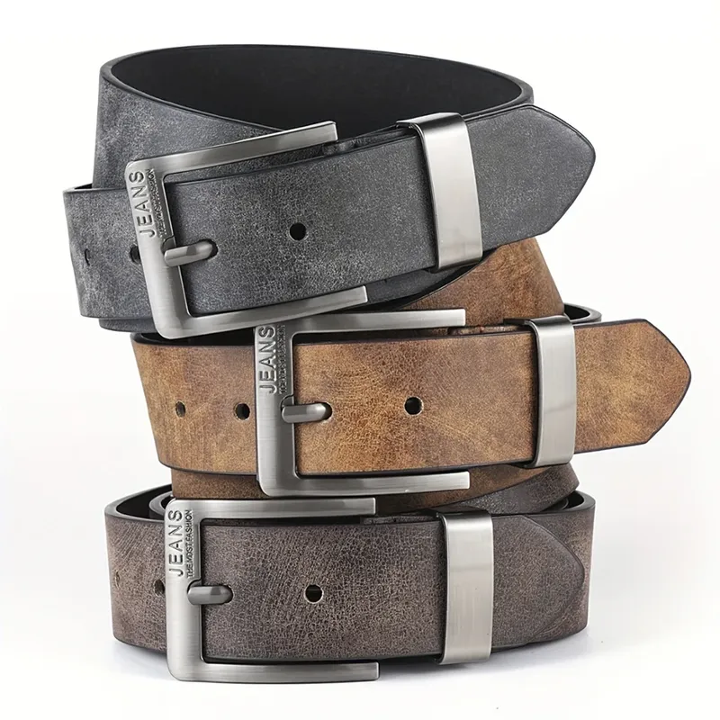 Neue männer Hochwertige PU Leder Gürtel Metall Pin Schnalle Gürtel Freizeit Business Bund Modische Männliche Zubehör Designer Gürtel