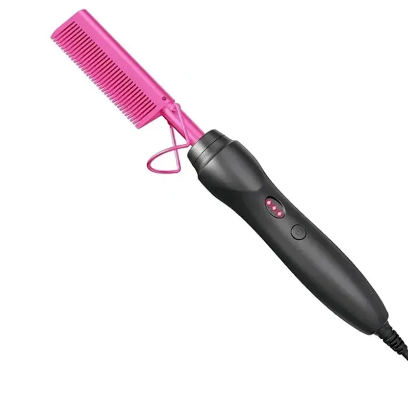 Tragbare Keramik Haar Curler Elektrische Heißer Heizung Kamm Haarglätter Curler Nass Trocken Haar Glättung Haar Styling Werkzeug