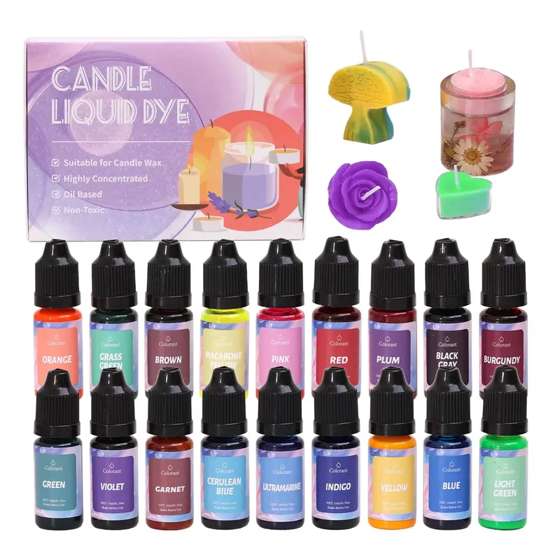 1Set Kerze Farbstoffe Kit DIY Kerze Machen Liefert Flüssigkeit Farbstoff Pigment Aromatherapie Seife Soja Wachs Farbstoff Kerze Herstellung Pigment