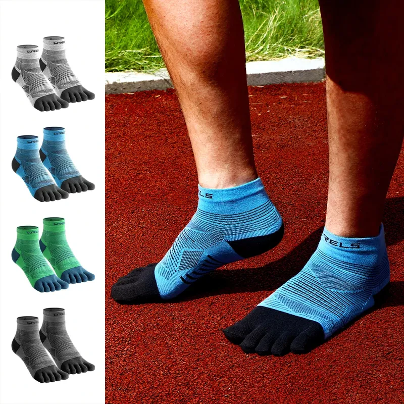 Fünf-Finger-Socken, niedrig, dünn, zum Laufen, Blasenprävention, Strümpfe, Coolmax Herren, schnell trocknend, einfarbig, Radfahren, Sport - 4.89 EUR