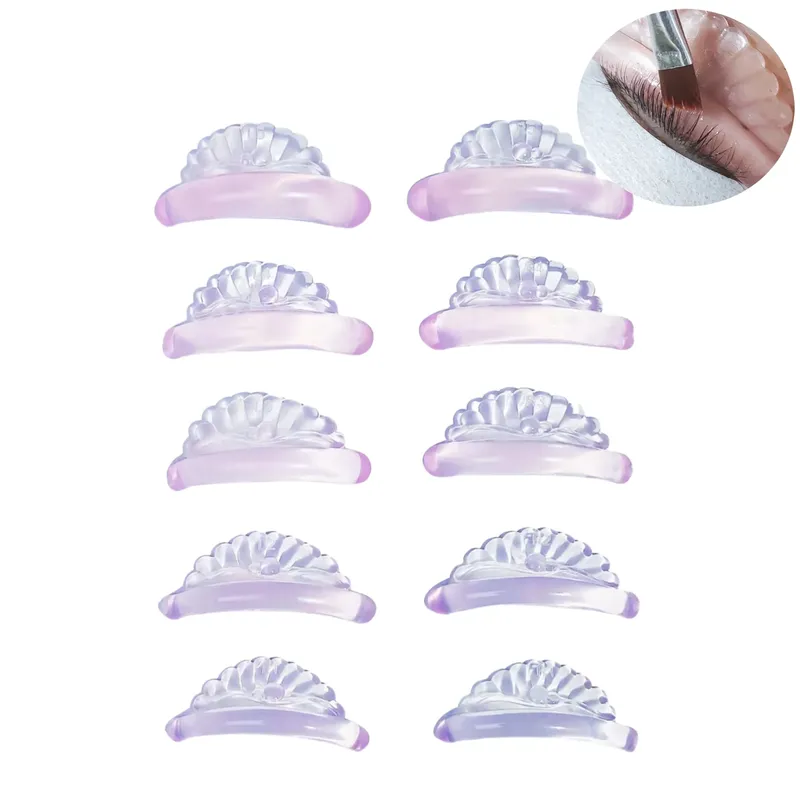 Lomansa 5 Paar C Curl Silikon-Wimperndauerwellen-Pads, klebrige Wimpernstangen, Schildheben, 3D-Wimpernzange, Zubehör, Make-up-Tools