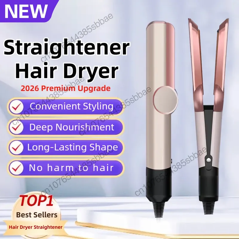 Professioneller 2-in-1-Negativ-Ionen-Haartrockner und Glätteisen, langlebiges Styling-Werkzeug, Dual-Use-Glätteisen für nasses oder trockenes Haar