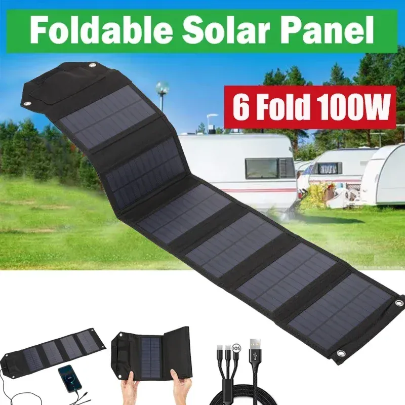 60W 80W 100W faltbares Solarpanel 5V USB wasserdichtes tragbares Faltladegerät für Handy-Powerbank Outdoor-Camping